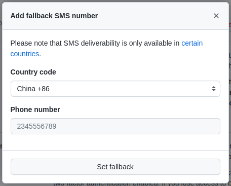 Github 开启短信双重验证